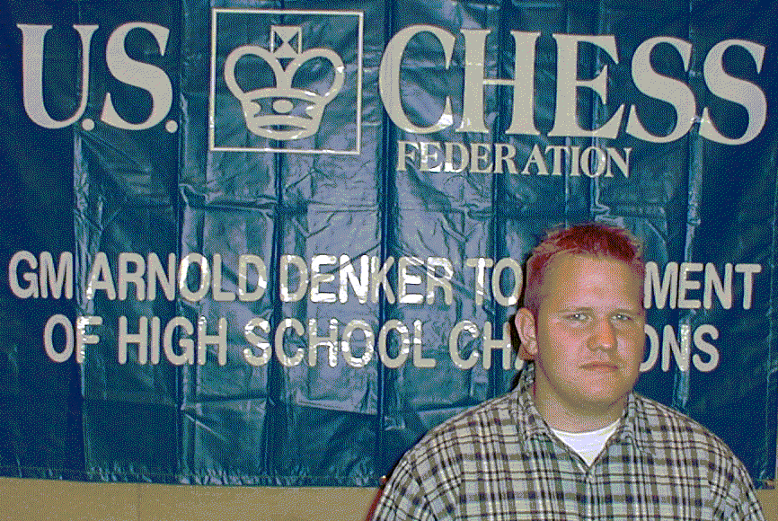 Kent Hershberger's Denker at the tournament in front of the official poster